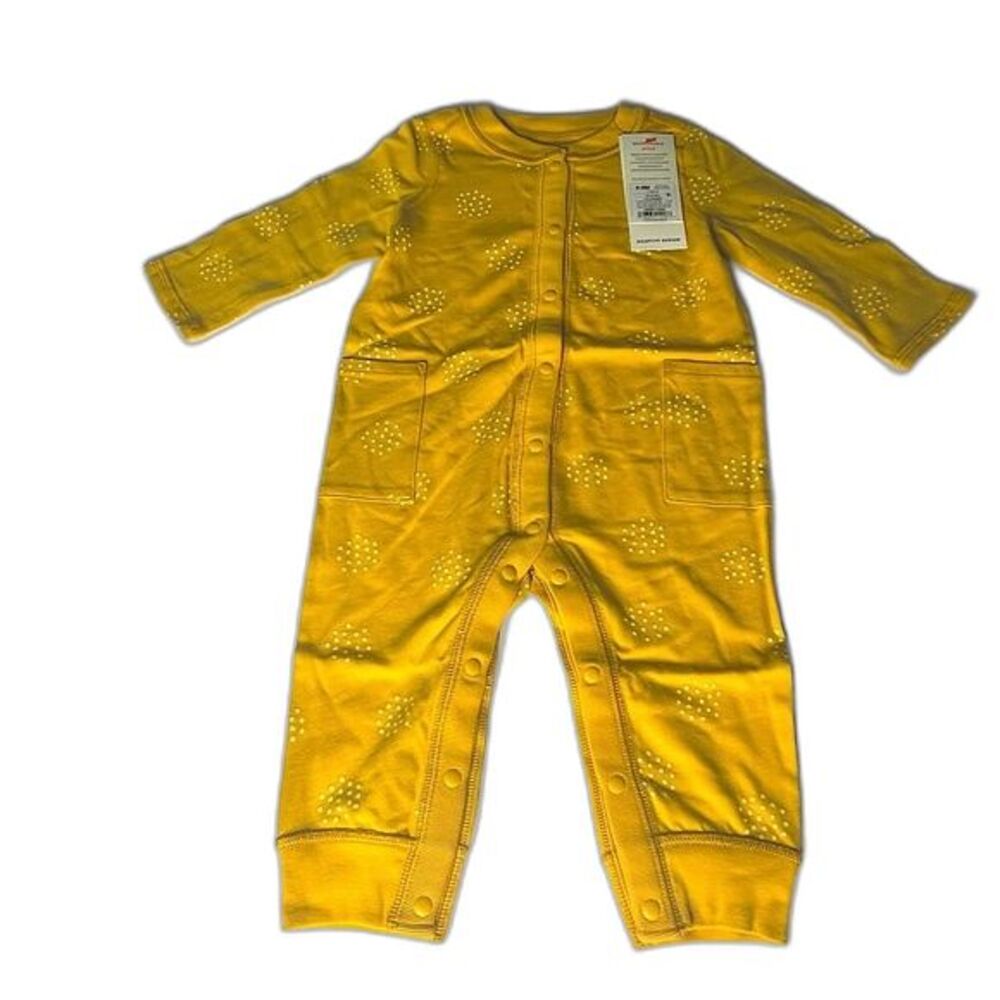 Cat & Jack Unisex Infant Gold Long Sleeve Romper Snaps Adaptive Design NEW!